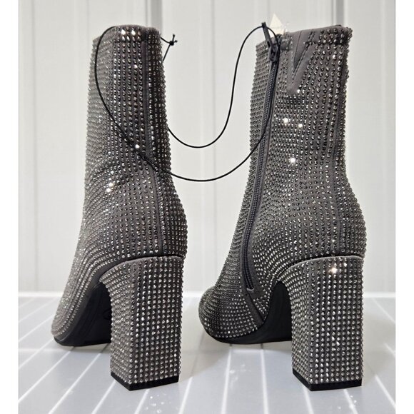 A New Day Cassidy Silver & Rhinestone Covered Evening Ankle Boots -- Size 6.5 - Picture 3 of 7